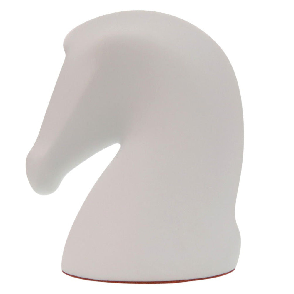 未使用品 エルメス サマルカンド ペーパーウェイト チェス 馬 オブジェ 素焼き シェーヴル ヴェロア ホワイト 0693【中古】HERMES