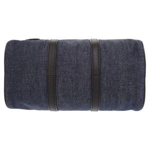 未使用品 ハンティングワールド デニム レザー ネイビー ブラック 2WAY ミニボストン ハンドバッグ ショルダーバッグ 0694【中古】HUNTING WORLD