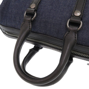 未使用品 ハンティングワールド デニム レザー ネイビー ブラック 2WAY ミニボストン ハンドバッグ ショルダーバッグ 0694【中古】HUNTING WORLD