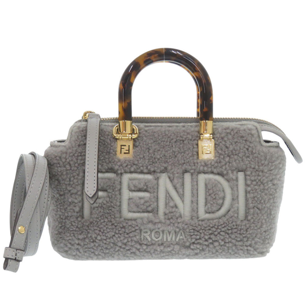 新品同様 フェンディ 2WAY 8BS067 ムートン グレー ハンドバッグ 0704【中古】FENDI