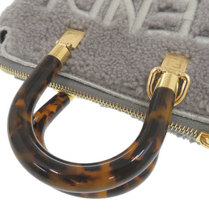 新品同様 フェンディ 2WAY 8BS067 ムートン グレー ハンドバッグ 0704【中古】FENDI