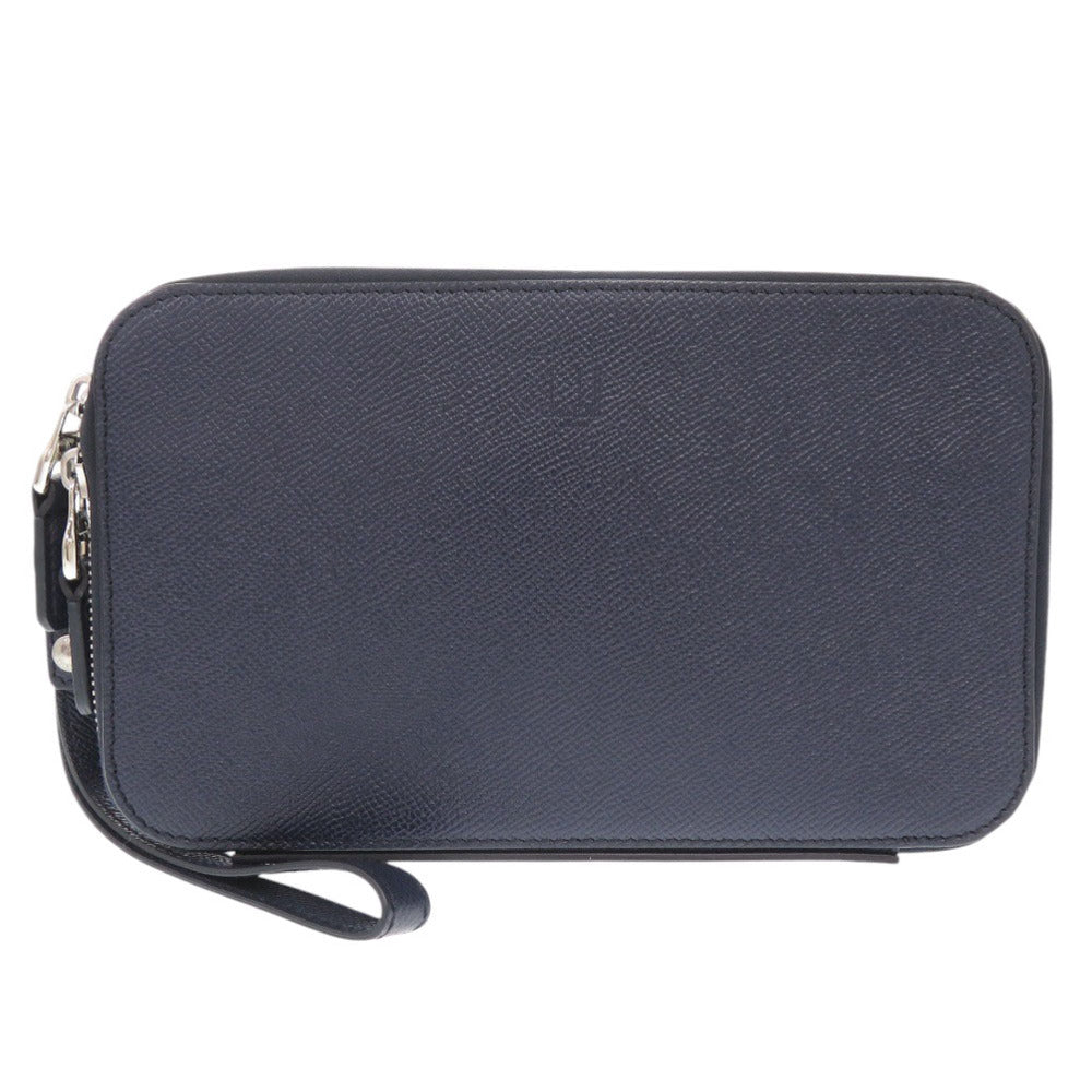 美品 ダンヒル レザー ネイビー セカンドバッグ クラッチバッグ 0710【中古】Dunhill メンズ