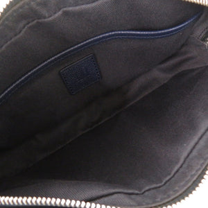 美品 ダンヒル レザー ネイビー セカンドバッグ クラッチバッグ 0710【中古】Dunhill メンズ