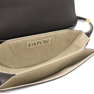 新品同様 パトゥ カーフ ブラック 0711 黒 ショルダーバッグ【中古】PATOU