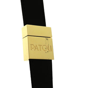 新品同様 パトゥ カーフ ブラック 0711 黒 ショルダーバッグ【中古】PATOU