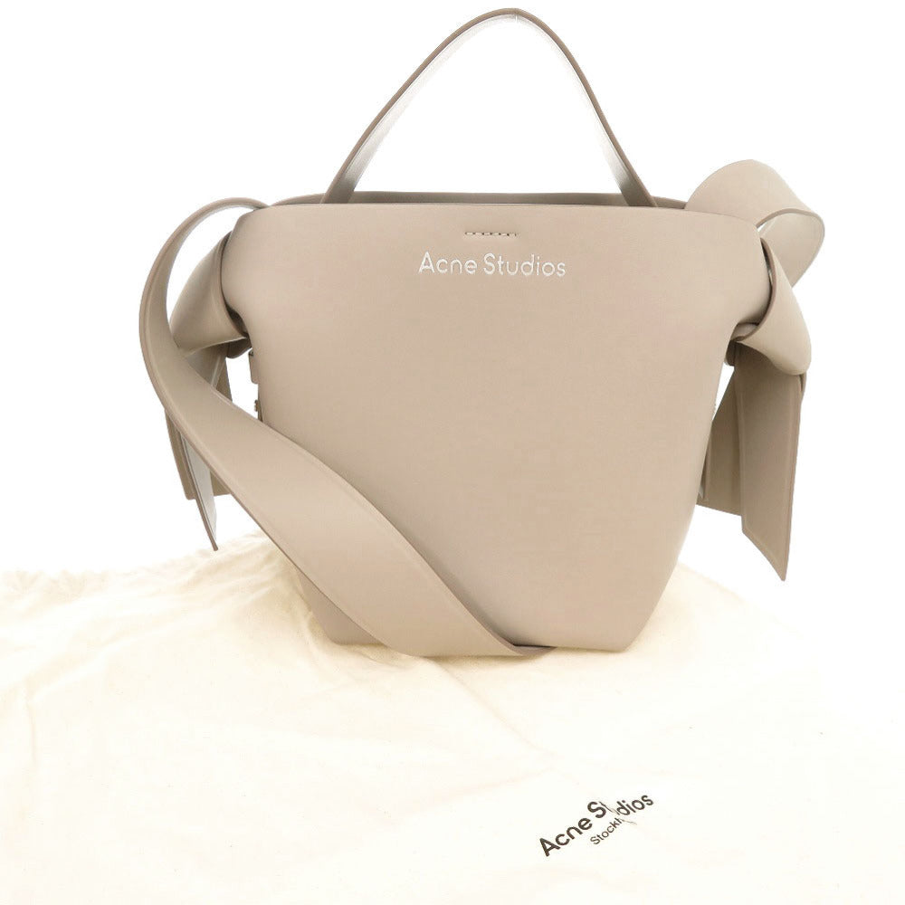 新品同様 アクネストゥディオズ MUSUBI レザー ベージュ 2WAY ハンドバッグ ショルダーバッグ 0712【中古】ACNE STUDIOS