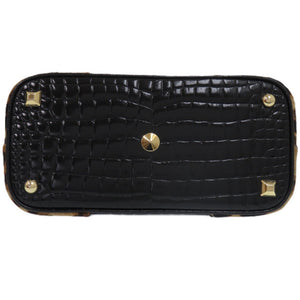 新品同様 メゾン マルジェラ ショルダー 5AC スモール レザー ブラック レオパード 0720 ハンドバッグ【中古】Maison Margiela