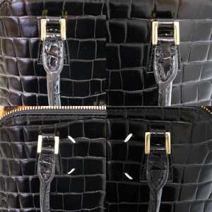 新品同様 メゾン マルジェラ ショルダー 5AC スモール レザー ブラック レオパード 0720 ハンドバッグ【中古】Maison Margiela