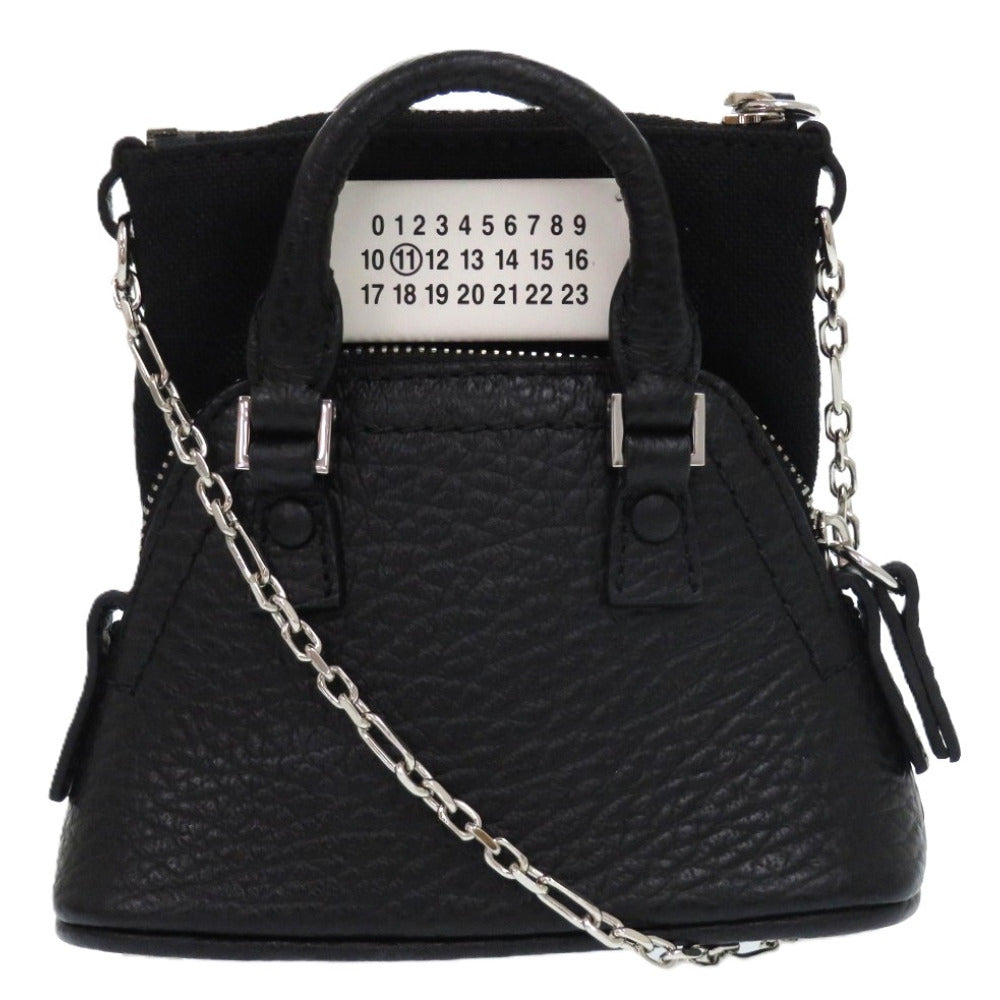 新品同様 メゾン マルジェラ 5AC BABY ICチップ レザー ブラック 0721 黒 ショルダーバッグ【中古】Maison Margiela