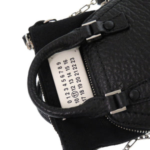 新品同様 メゾン マルジェラ 5AC BABY ICチップ レザー ブラック 0721 黒 ショルダーバッグ【中古】Maison Margiela