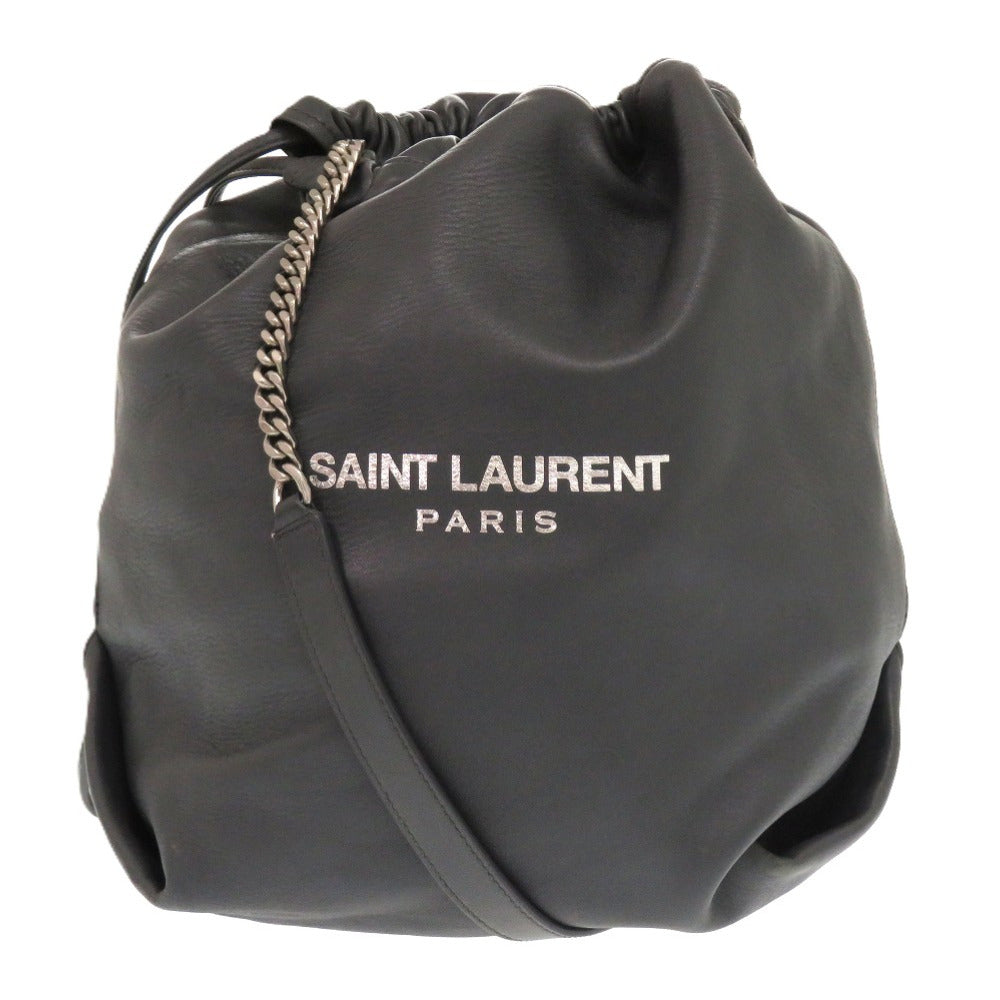 サンローランパリ テディバケット カーフ グレー 0734 ショルダーバッグ【中古】SAINT LAURENT PARIS