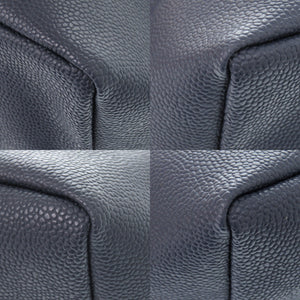 美品 エルベ シャプリエ リュクス舟形トート M 707GP コーテッドキャンパス ネイビー シルバー ハンドバッグ 0749【中古】Herve Chapelier