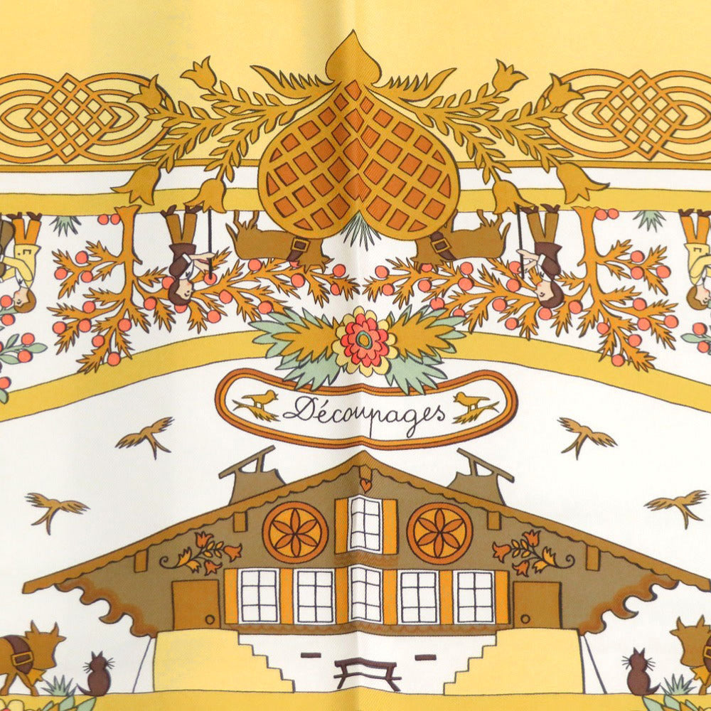 美品 エルメス カレ90 Decoupages 切り絵 シルク マルチカラー スカーフ 0750【中古】HERMES