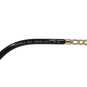美品 シャネル パント シェイプ アイウェア メタル プラスチック ゴールド ブラウン サングラス 0751【中古】CHANEL