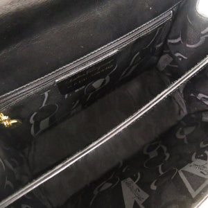 サルヴァトーレフェラガモ ガンチーニ 21 2181 レザー ブラック 2WAY ハンドバッグ ショルダーバッグ 黒 0754【中古】Salvatore Ferragamo