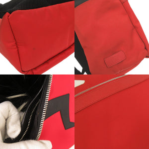 美品 フェンディ モンスター 7VZ012 ナイロン レザー レッド ブラック リュック デイパック 0757【中古】FENDI メンズ
