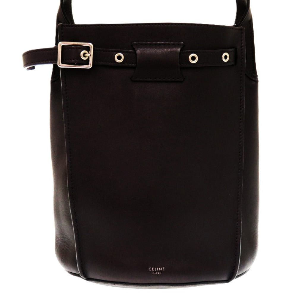 美品 セリーヌ ビッグバッグ バケット レザー ブラック 0761 黒 ショルダーバッグ【中古】CELINE