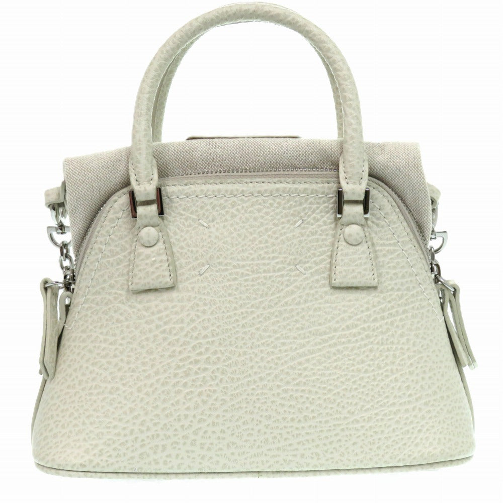 新品同様 メゾン マルジェラ 5AC マイクロ S56WG0081 レザー グレージュ 0762 ショルダーバッグ【中古】Maison Margiela