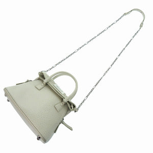 新品同様 メゾン マルジェラ 5AC マイクロ S56WG0081 レザー グレージュ 0762 ショルダーバッグ【中古】Maison Margiela