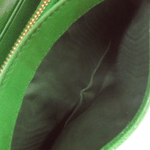 新品同様 プラダ 1M1438 ゴートレザー グリーン 二つ折り財布 緑 0777【中古】PRADA