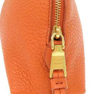 美品 プラダ レザー オレンジ ポーチ 化粧ポーチ 0778【中古】PRADA