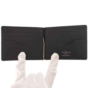 美品 ルイ ヴィトン ポルトフォイユ パンス M62978 タイガレザー ブラック マネークリップ カードケース 黒 LV 0779【中古】LOUIS VUITTON