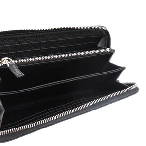 新品同様 プラダ ソフトカーフ トライアングル 2ML317 レザー ブラック 0781 黒 長財布【中古】PRADA