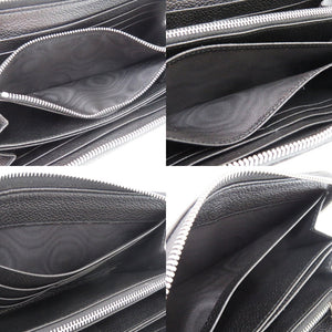 新品同様 プラダ ソフトカーフ トライアングル 2ML317 レザー ブラック 0781 黒 長財布【中古】PRADA