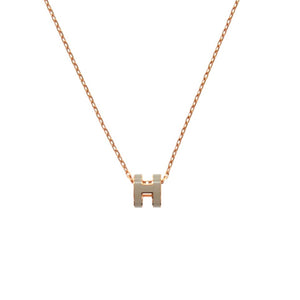 未使用 エルメス ミニ ポップアッシュ ポップH ブラウン ゴールド金具 ネックレス 茶 0782 【中古】 HERMES