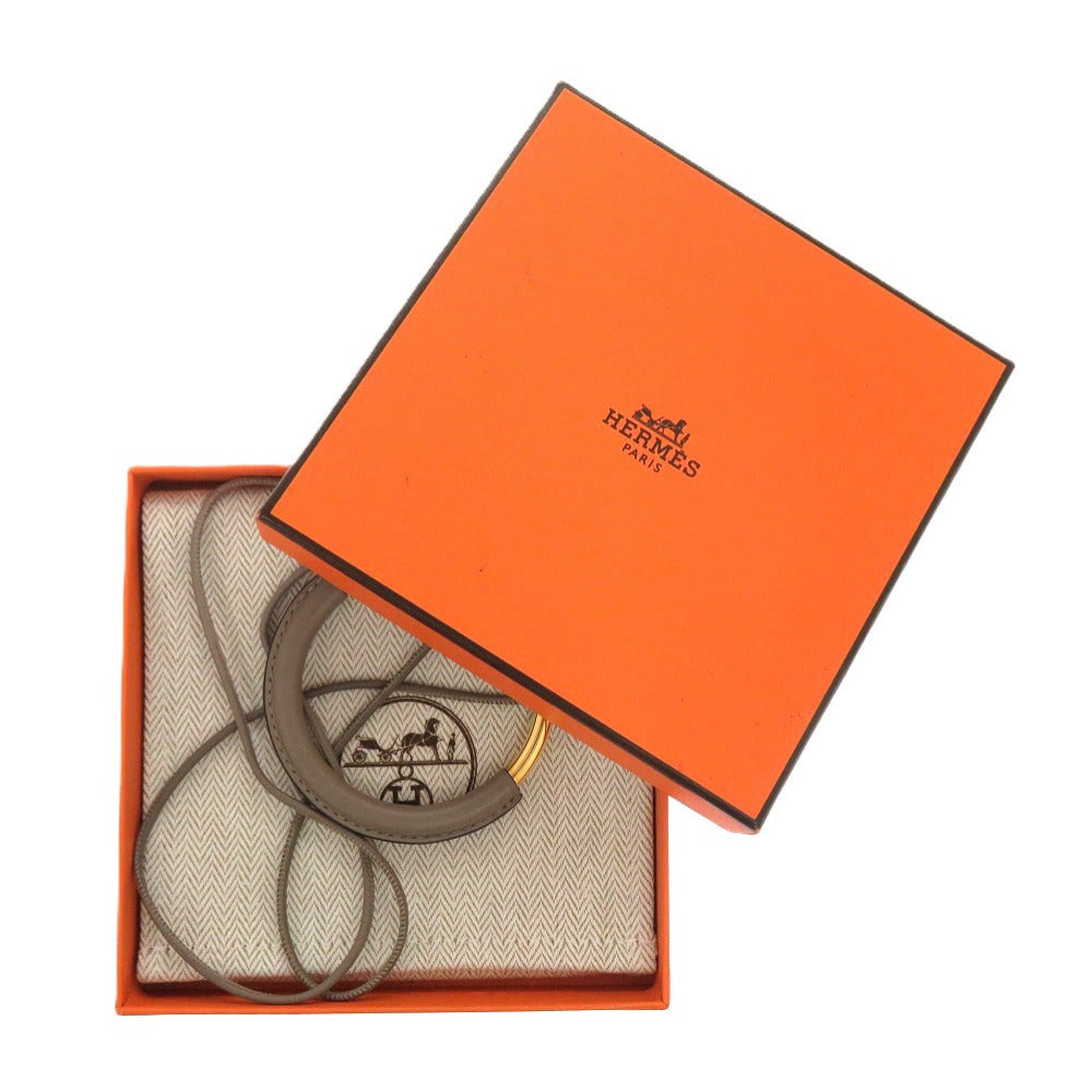 美品 エルメス ループグラン ペンダント A2561398 ヴォースイフト メタル エトゥープ 0783 ネックレス【中古】HERMES