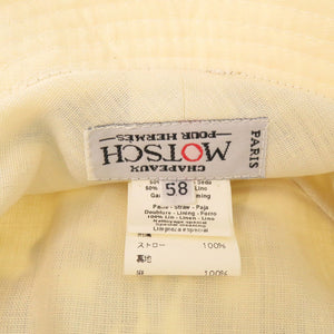 美品 エルメス MOTSCH BRIDES de GALA サイズ58 シルク 麻 ストロー ベージュ バケットハット 帽子 0785【中古】HERMES