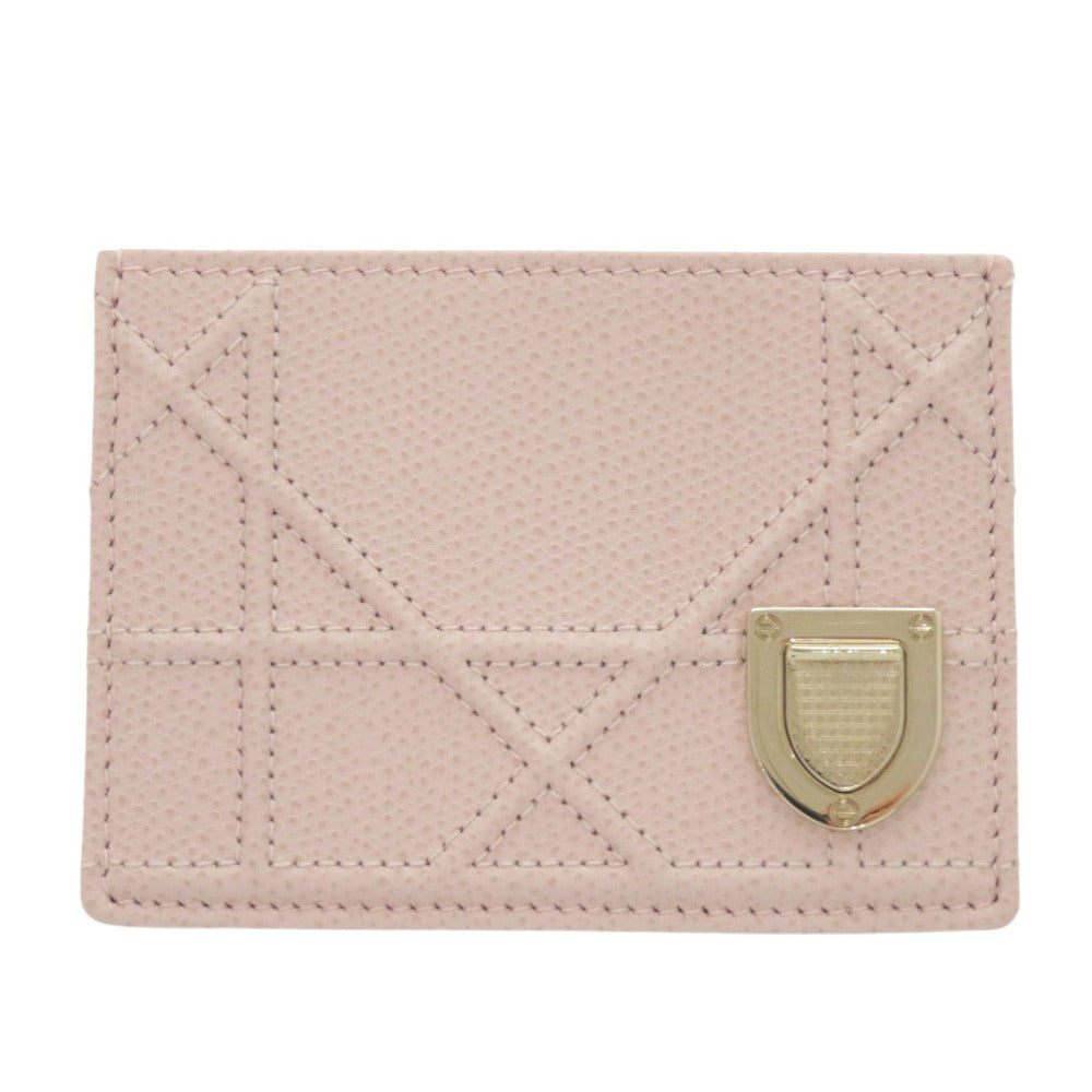 新品同様 クリスチャンディオール レザー ピンク カードケース 0786【中古】Christian Dior