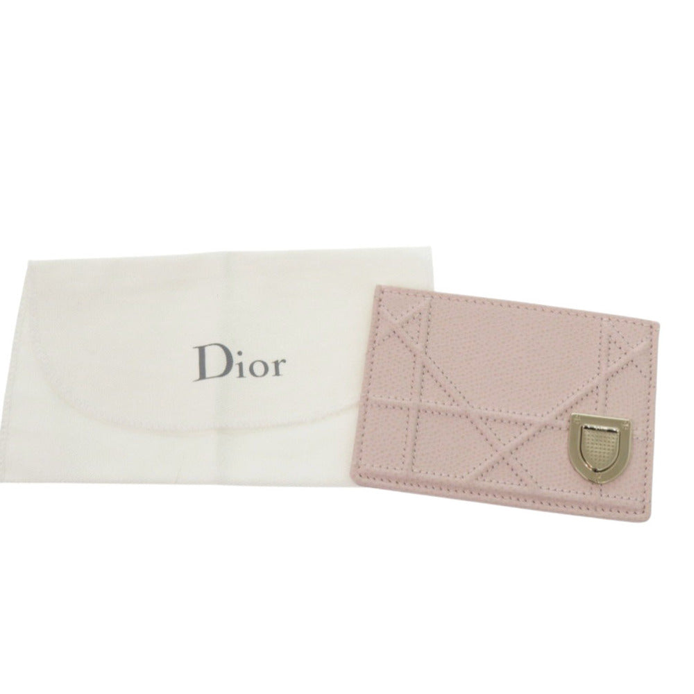 新品同様 クリスチャンディオール レザー ピンク カードケース 0786【中古】Christian Dior