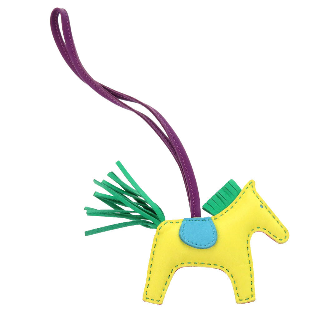 美品 エルメス ロデオPM レインボー リバーシブル ローズショッキング ミント ブルーアズテック ブルーエレクトリック ヴィオレアニオン アニョーミロ バッグチャーム 0787 【中古】 HERMES マルチカラー