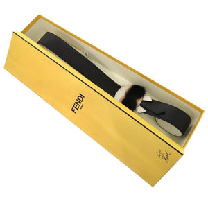 新品同様 フェンディ カーリト カール ラガーフェルド 7C0258 レザー ブラック 0790 黒 ショルダーストラップ【中古】FENDI