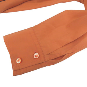 エルメス スカーフ付 Vネック ブラウス シルク オレンジ 0792【中古】HERMES