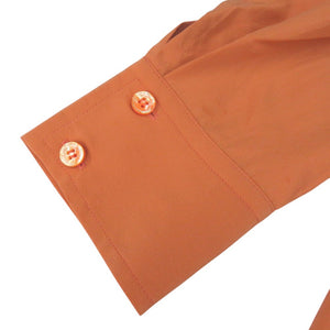 エルメス スカーフ付 Vネック ブラウス シルク オレンジ 0792【中古】HERMES