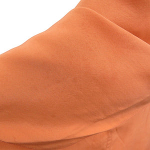 エルメス スカーフ付 Vネック ブラウス シルク オレンジ 0792【中古】HERMES