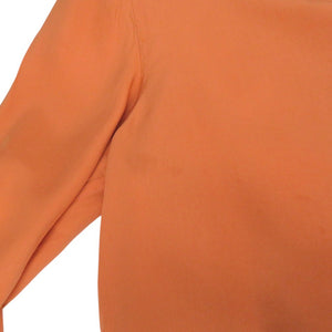 エルメス スカーフ付 Vネック ブラウス シルク オレンジ 0792【中古】HERMES