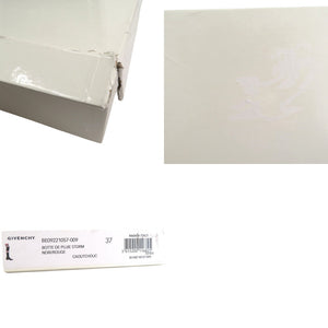 美品 ジバンシィ ストーム レインブーツ ニーハイ ロングブーツ スター 星 ボーダー コットン ブラック 0793【中古】GIVENCHY