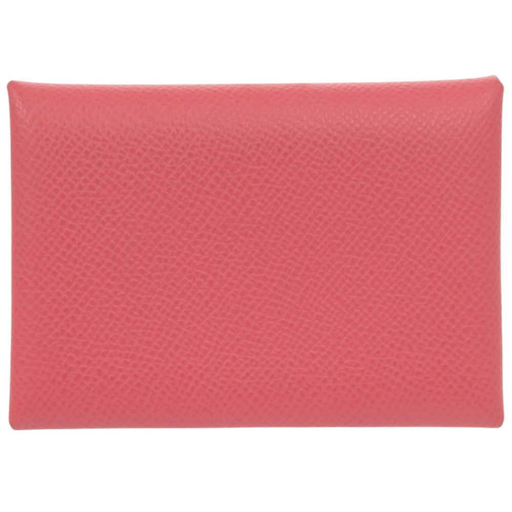 新品同様 エルメス カルヴィデュオ ヴォーエプソン ローズアザレ シルバー金具 B刻印(2023年製) コインケース 財布 0798【中古】HERMES