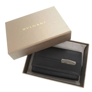 未使用品 ブルガリ セルペンティ スカリエ マン レザー ブラック キーケース 黒 0800【中古】BVLGARI メンズ