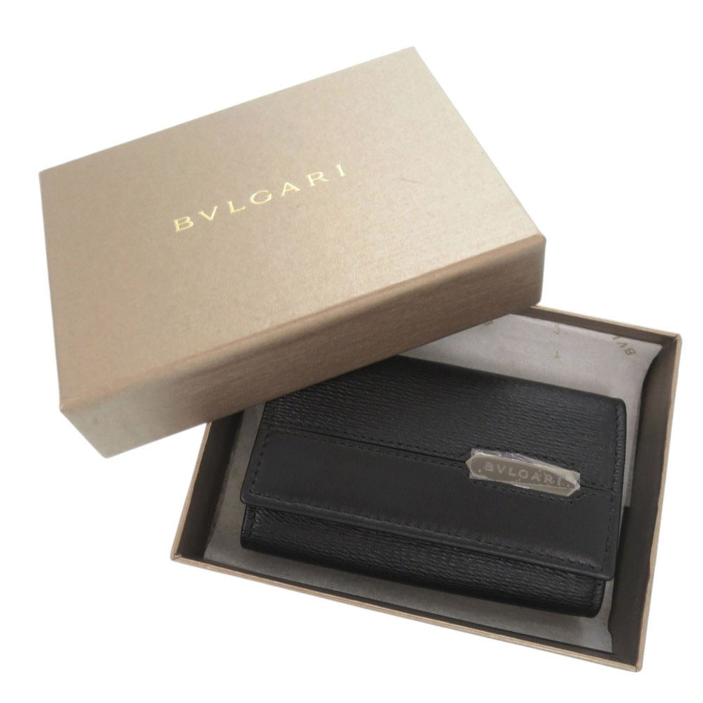 未使用品 ブルガリ セルペンティ スカリエ マン レザー ブラック キーケース 黒 0799【中古】BVLGARI メンズ