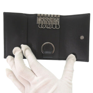 未使用品 ブルガリ セルペンティ スカリエ マン レザー ブラック キーケース 黒 0800【中古】BVLGARI メンズ