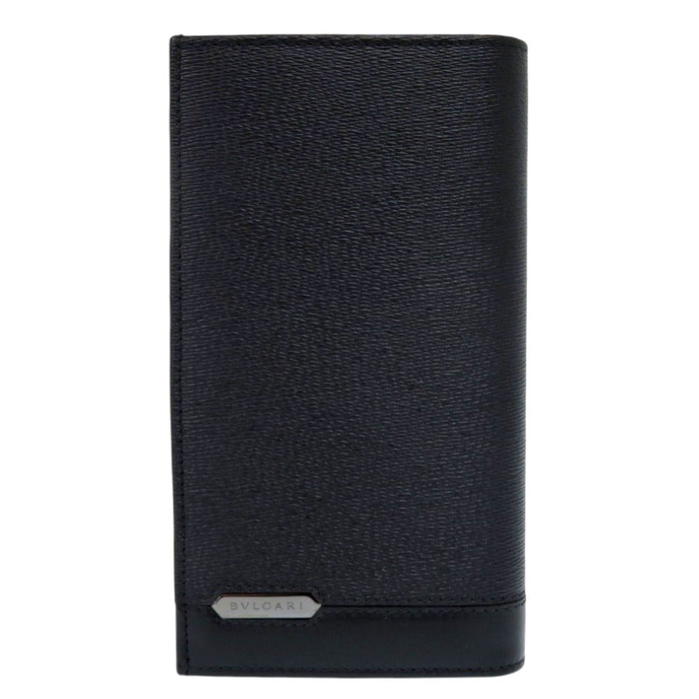 未使用 ブルガリ セルペンティ 282852 レザー ブラック 長財布 黒 0801【中古】BVLGARI