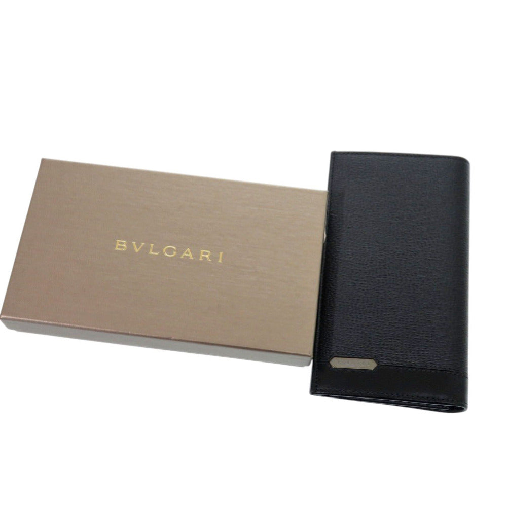 未使用 ブルガリ セルペンティ 282852 レザー ブラック 長財布 黒 0801【中古】BVLGARI