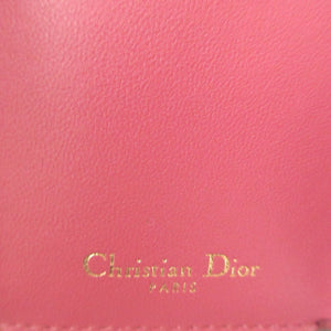 新品同様 クリスチャンディオール 30 モンテーニュ コンパクトウォレット レザー ピンク 3つ折り財布 財布 0802【中古】Christian Dior
