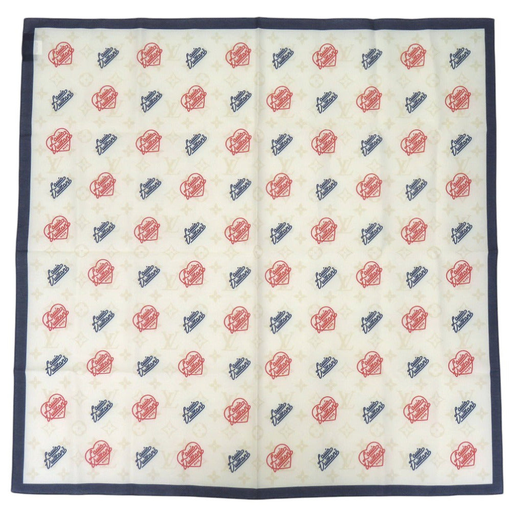 美品 ルイ ヴィトン ヴァージルアブロー NIGO コラボ ハンカチ バンダナ ハート柄 コットン シルク LV 0804【中古】LOUIS VUITTON