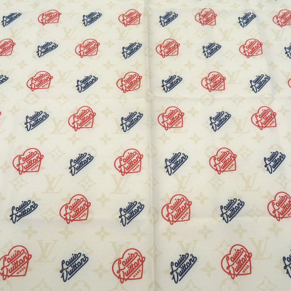 美品 ルイ ヴィトン ヴァージルアブロー NIGO コラボ ハンカチ バンダナ ハート柄 コットン シルク LV 0804【中古】LOUIS VUITTON