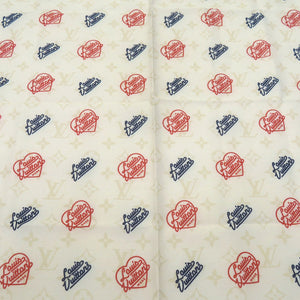 美品 ルイ ヴィトン ヴァージルアブロー NIGO コラボ ハンカチ バンダナ ハート柄 コットン シルク LV 0804【中古】LOUIS VUITTON